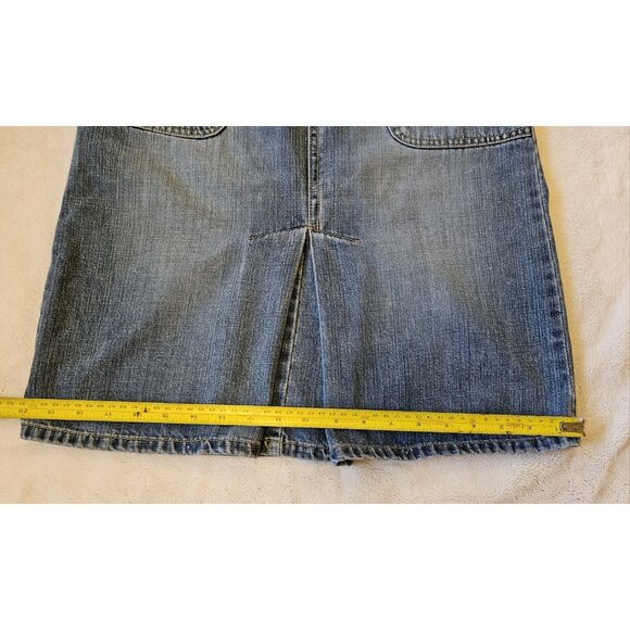 Vtg Old Navy Women's Size 2 W27 Blue Just Below Waist Knee-length Straight Skirt - Picture 8 of 9